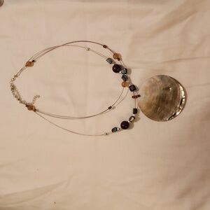 Beaded shell statement necklace